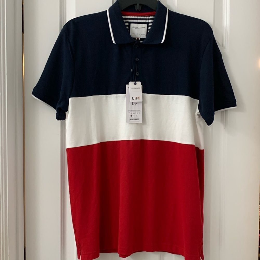 Denim & Flower Size Small short sleeve polo